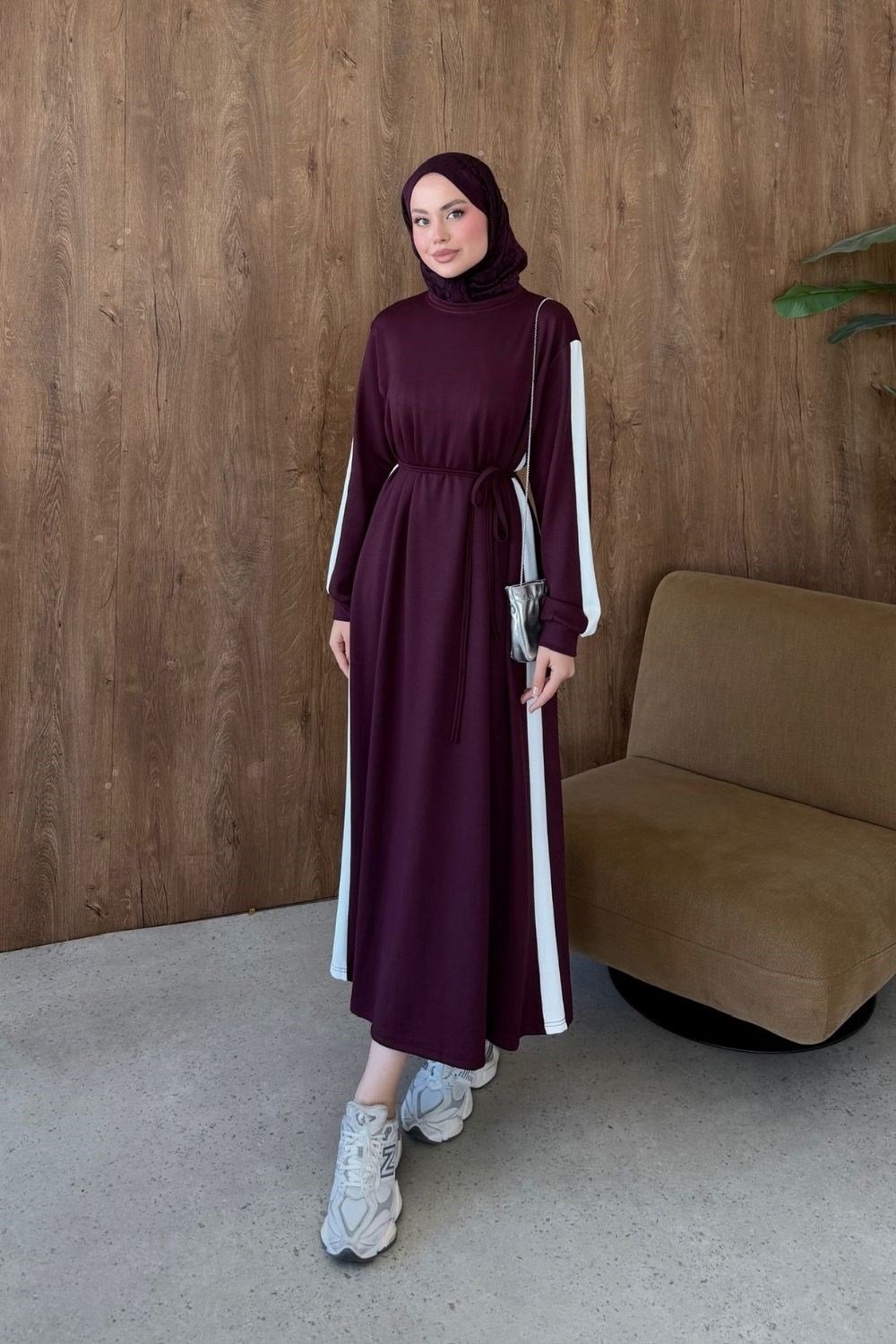 Garnili Oys Elbise Bordo 40710 