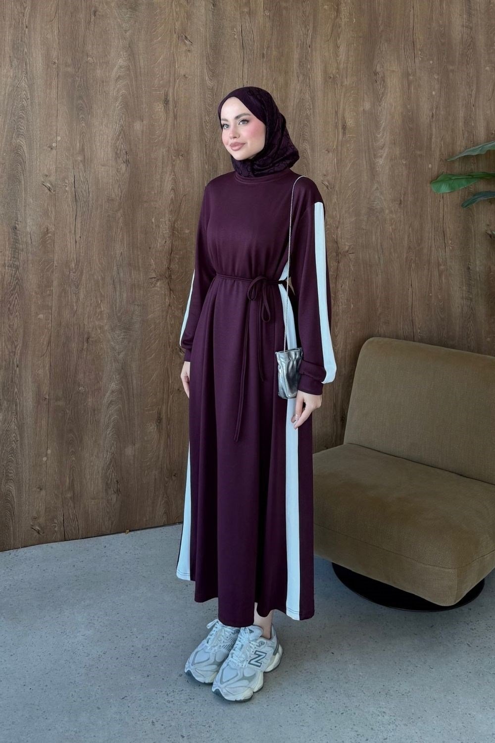 Garnili Oys Elbise Bordo 40710 