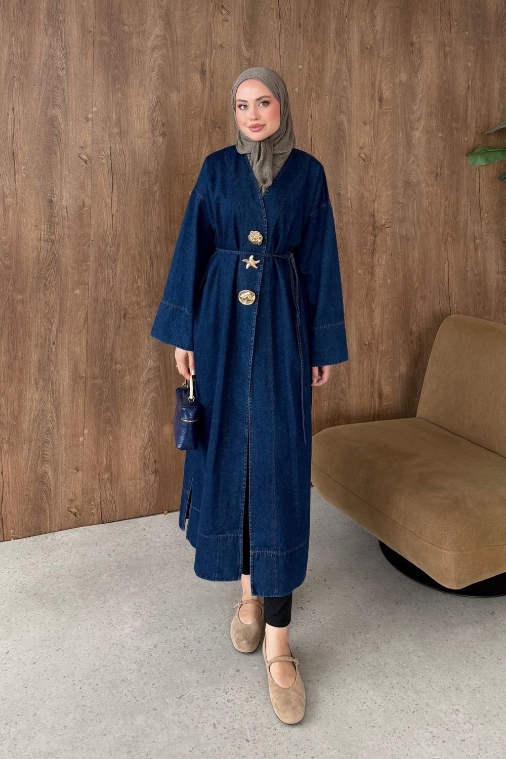 Denim Uzun Kap Lacivert 40730 