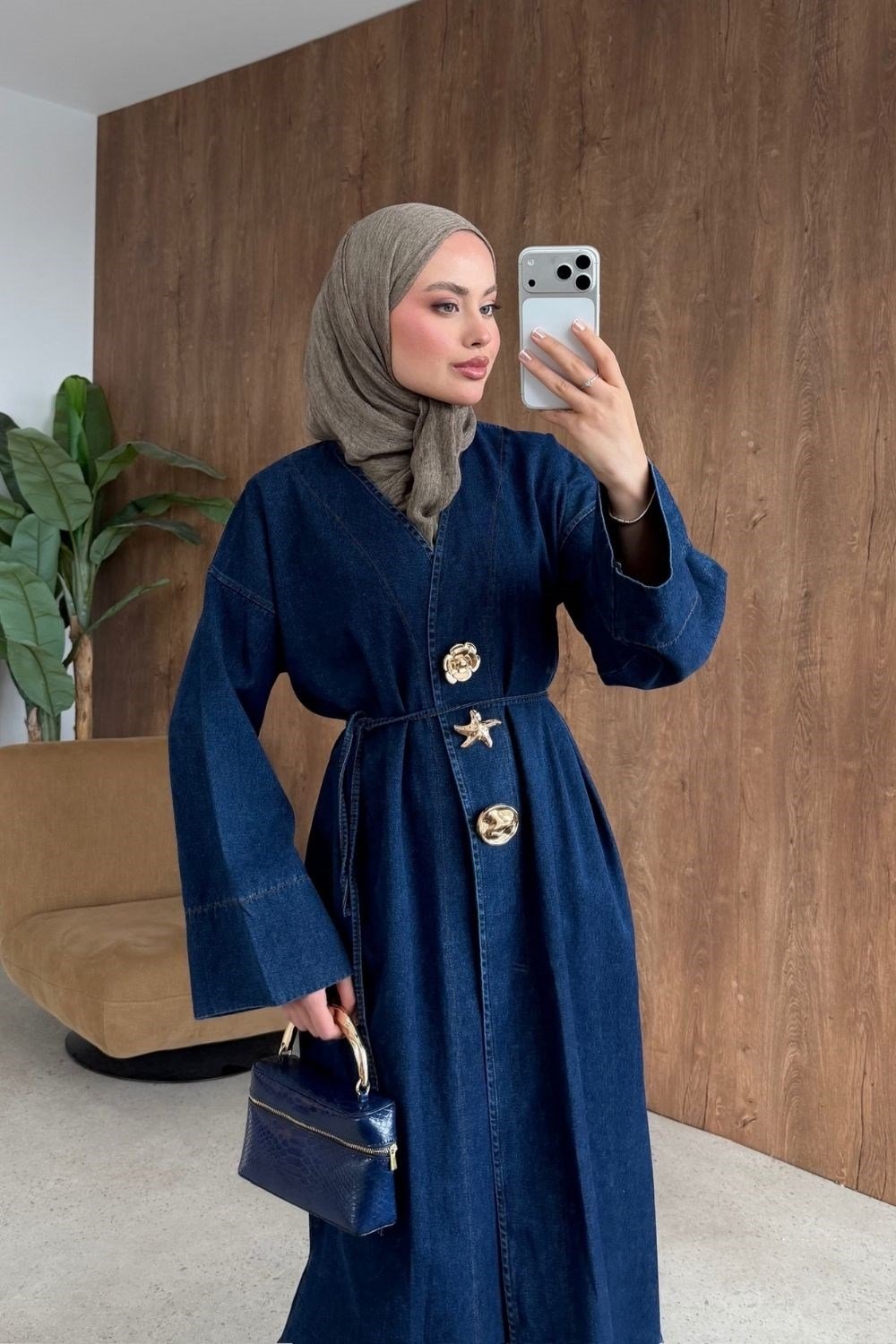 Denim Uzun Kap Lacivert 40730 