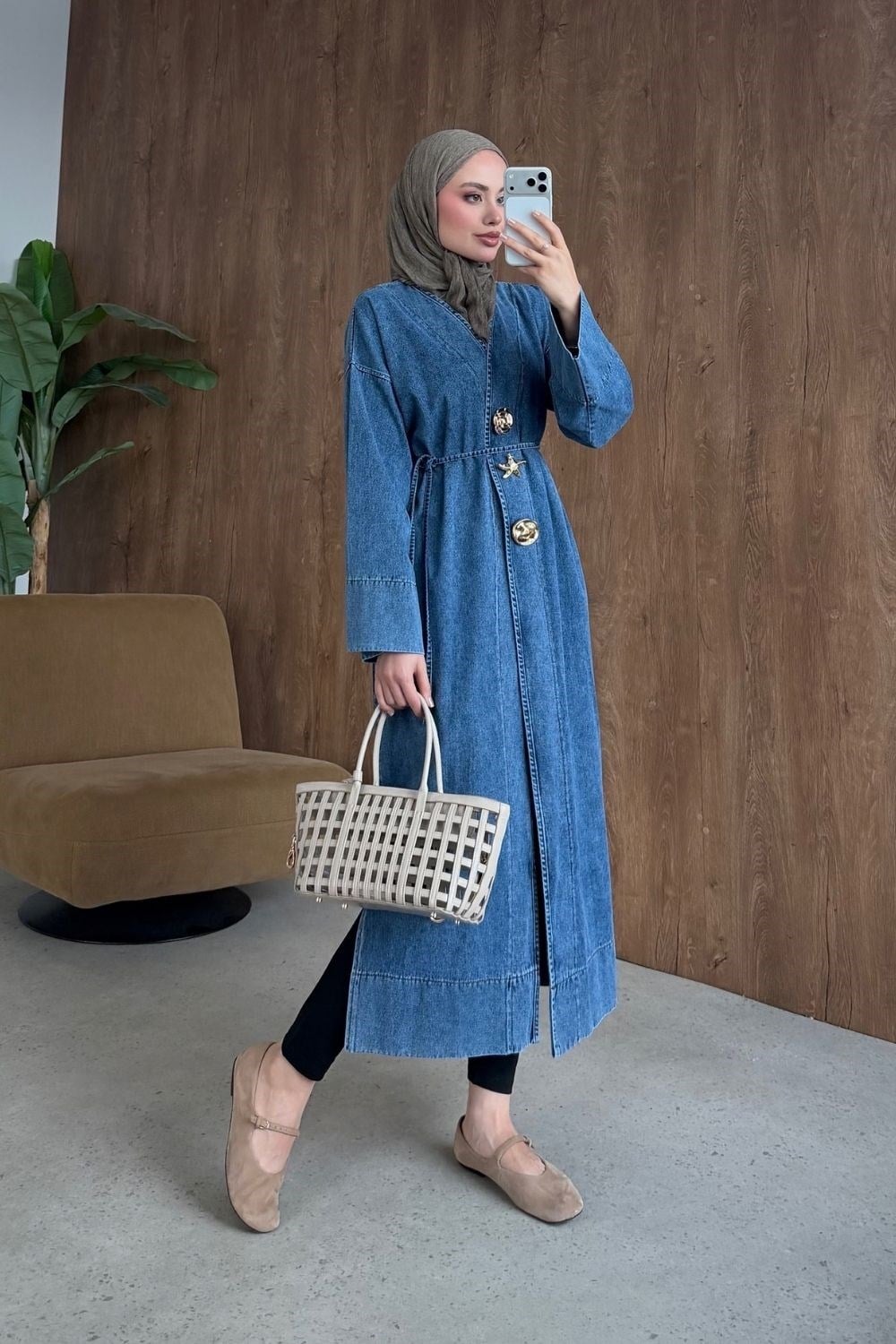 Denim Uzun Kap Mavi 40730 