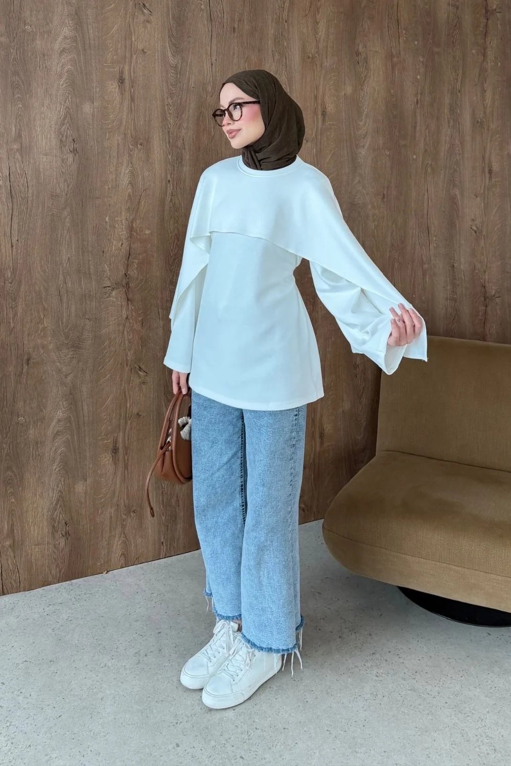 Neva Pelerin Tunik Beyaz 4077 