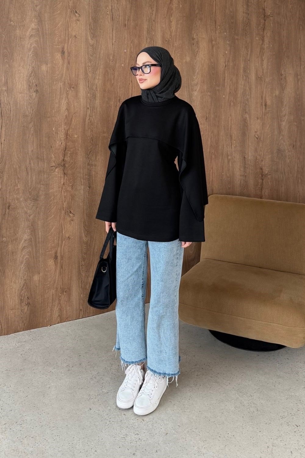 Neva Pelerin Tunik Siyah 4077 