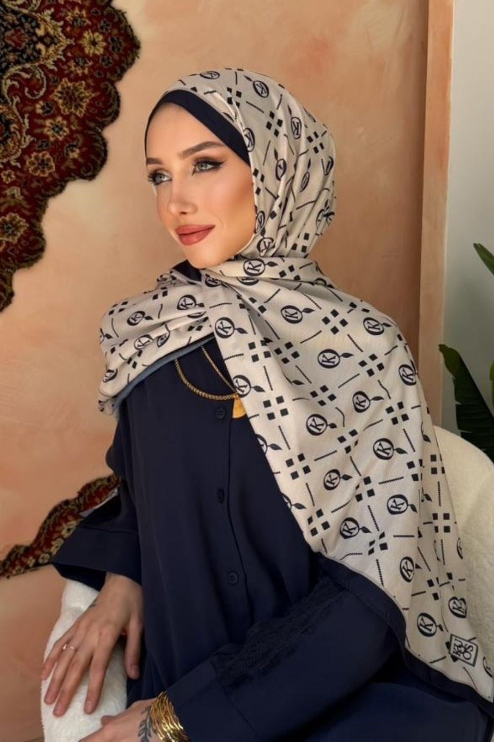 Moderna Soft Şal Lacivert 40770 