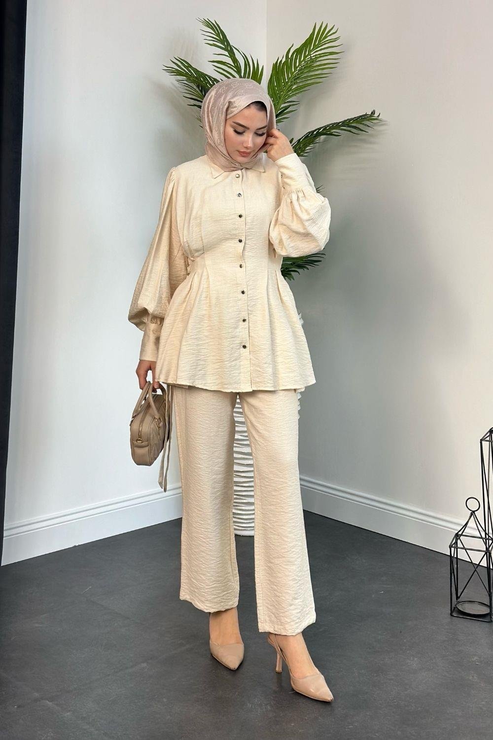 Çağla Pantolon Takım Bej 41166 