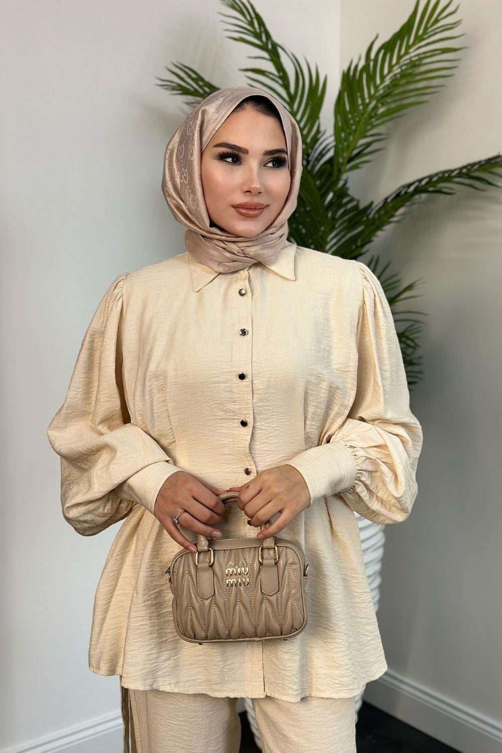 Çağla Pantolon Takım Bej 41166 