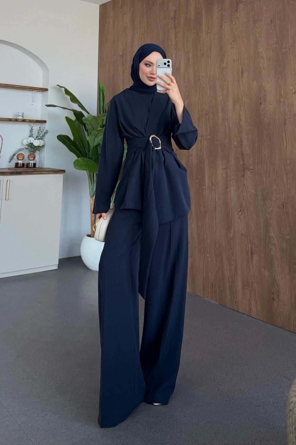 Elegance Tokalı Takım Lacivert 41601 