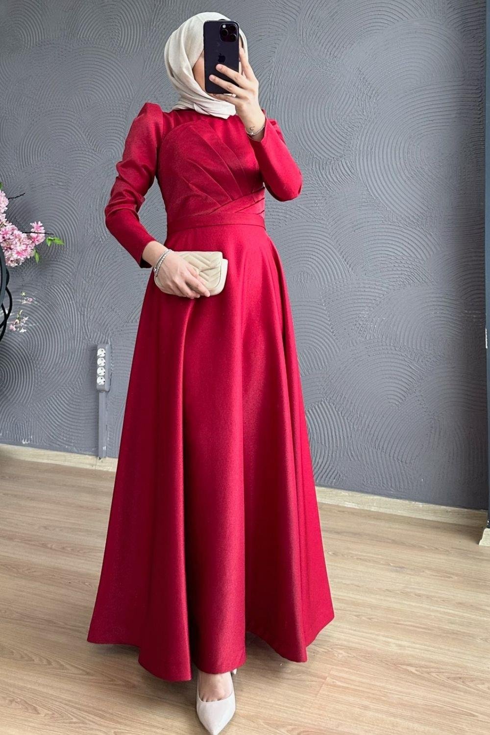 Önü Çapraz Abiye Bordo 4331 