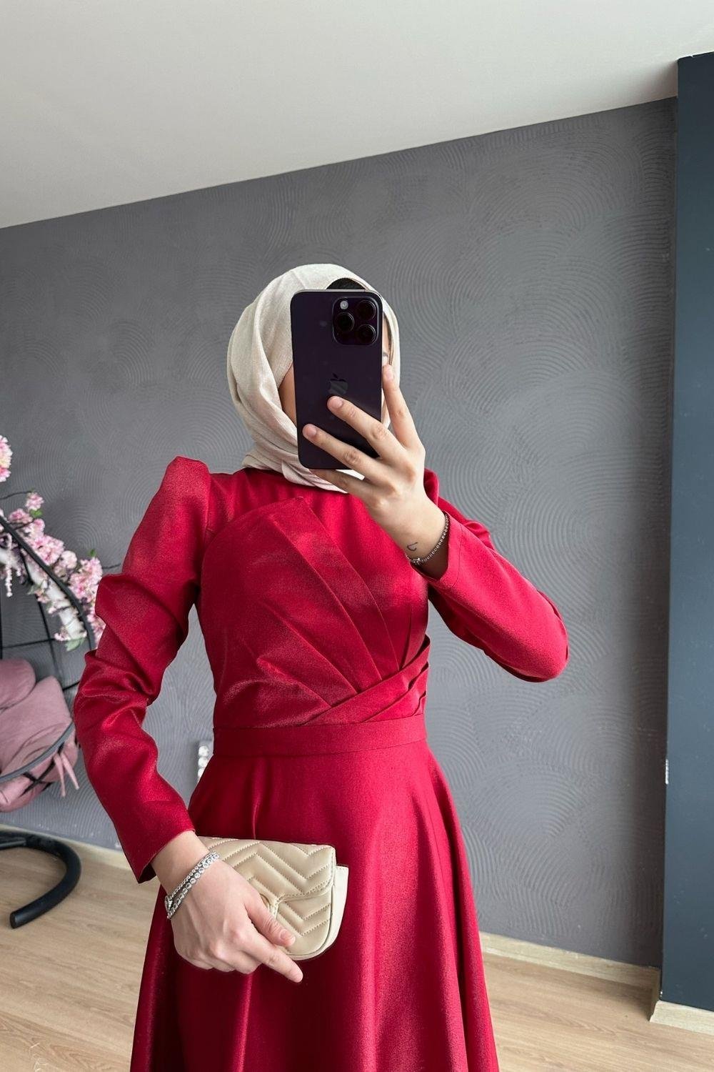Önü Çapraz Abiye Bordo 4331 