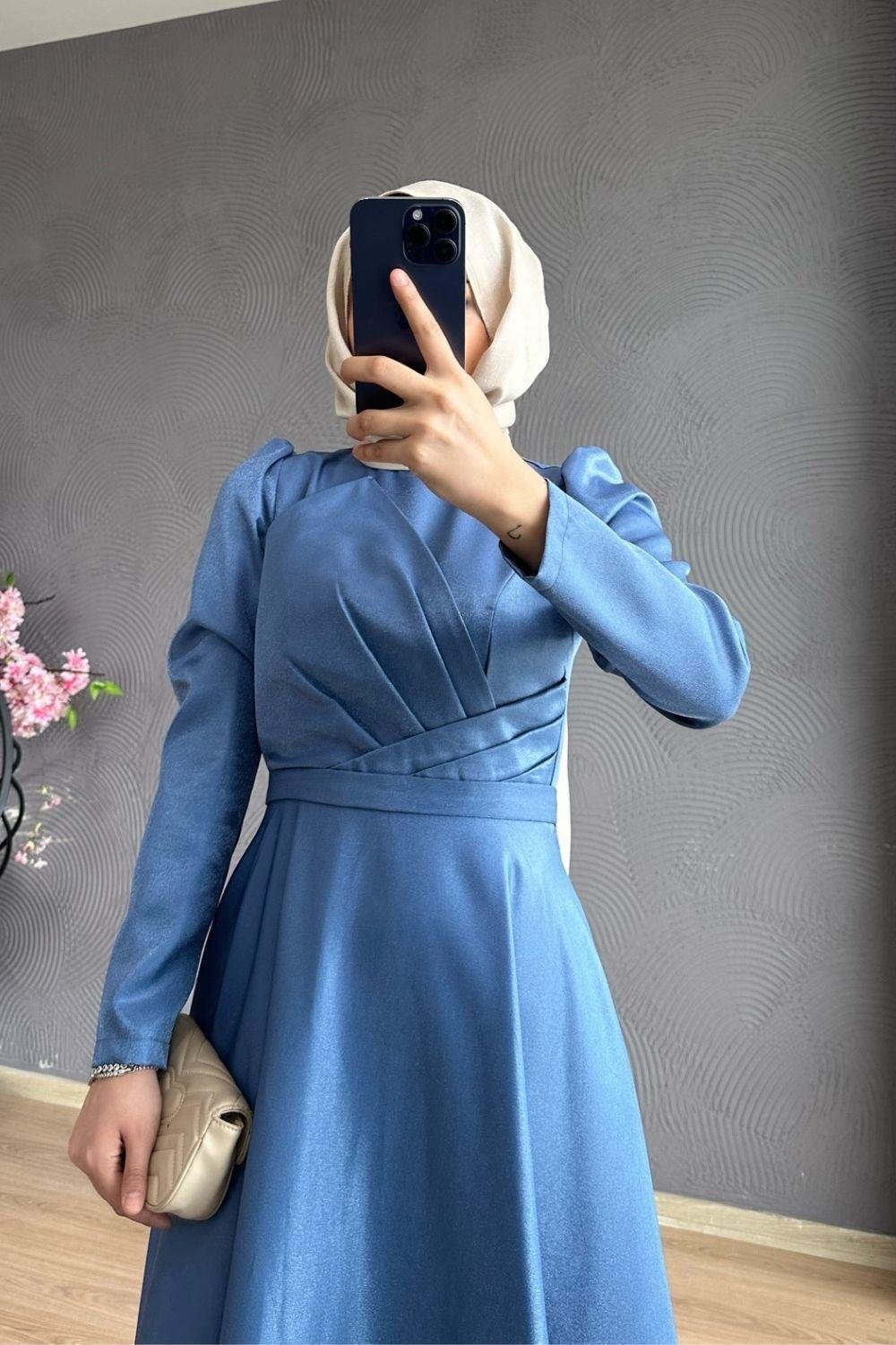 Önü Çapraz Abiye Buz Mavisi 4331 