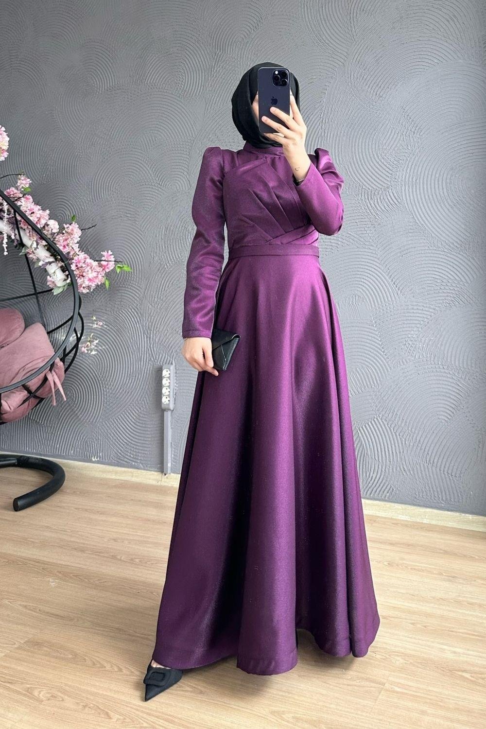 Önü Çapraz Abiye Mor 4331 