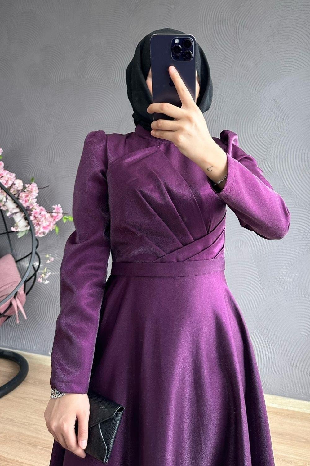 Önü Çapraz Abiye Mor 4331 