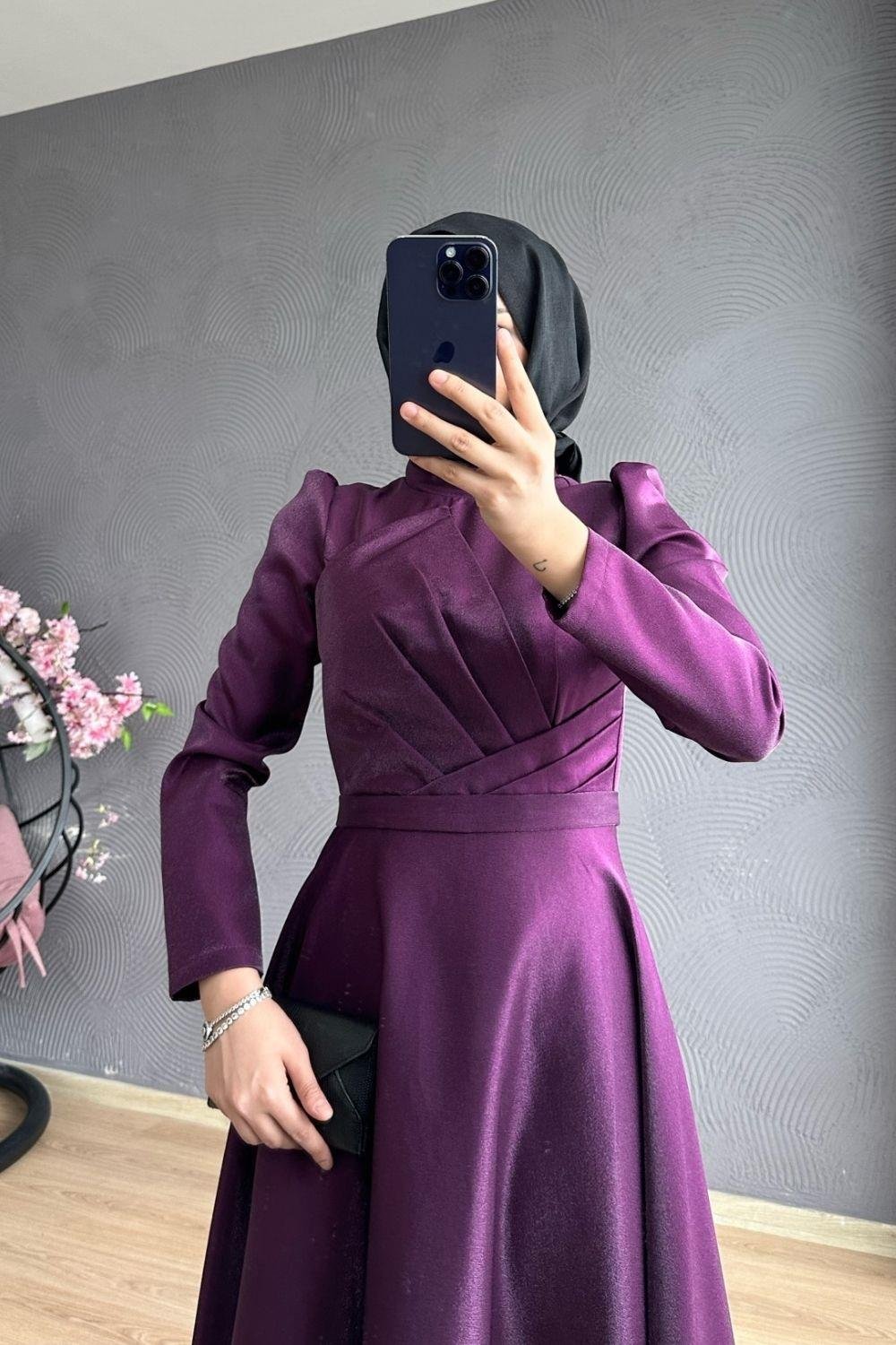 Önü Çapraz Abiye Mor 4331 