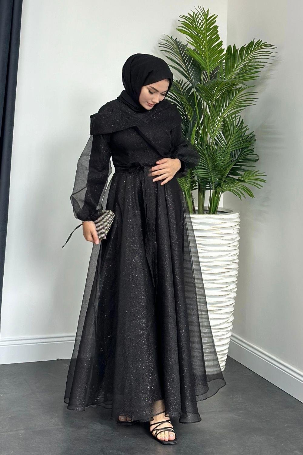 Danla Simli Abiye Siyah 4334 