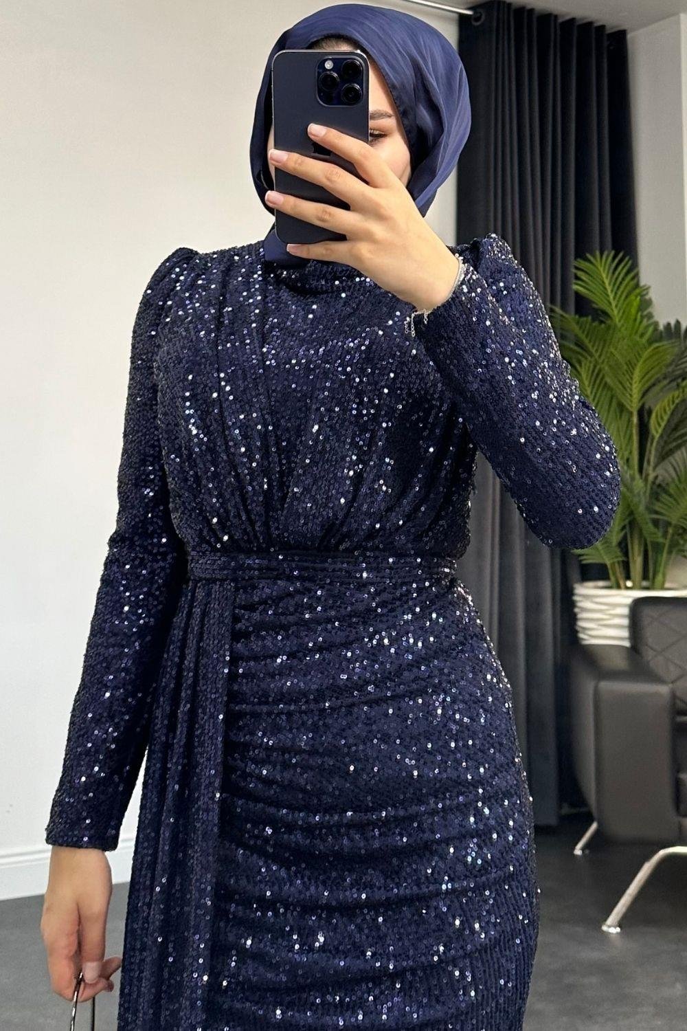Ada Pullu Abiye Lacivert 4493 