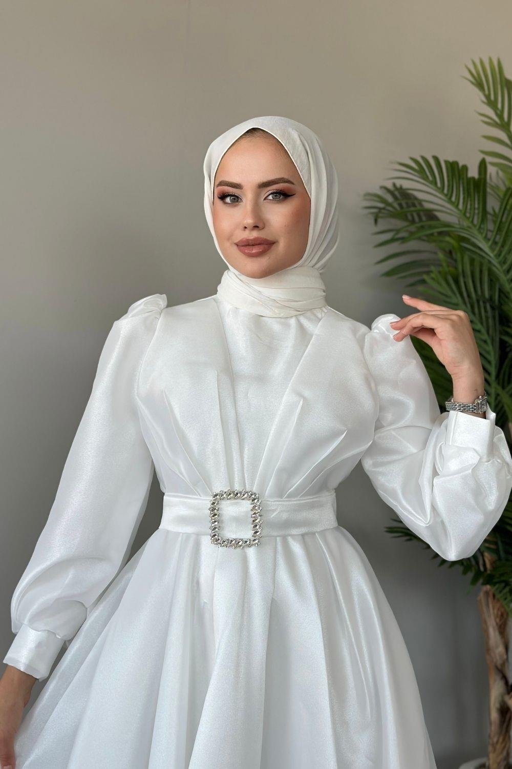 Prenses Abiye Beyaz 45290 
