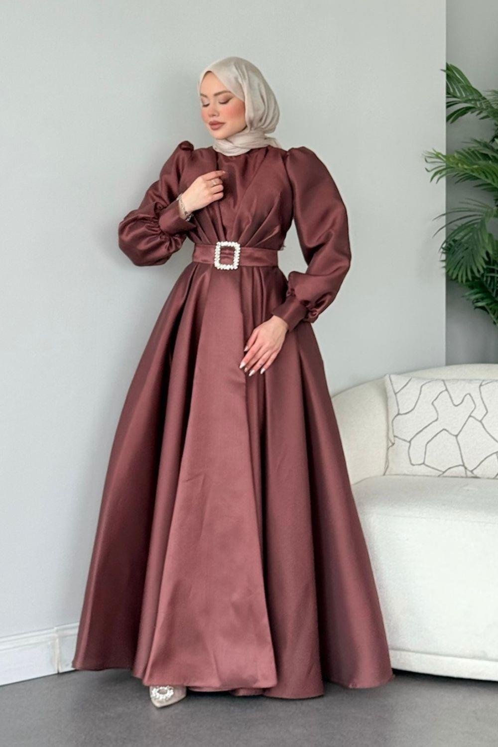 Prenses Abiye Kahverengi 45290 