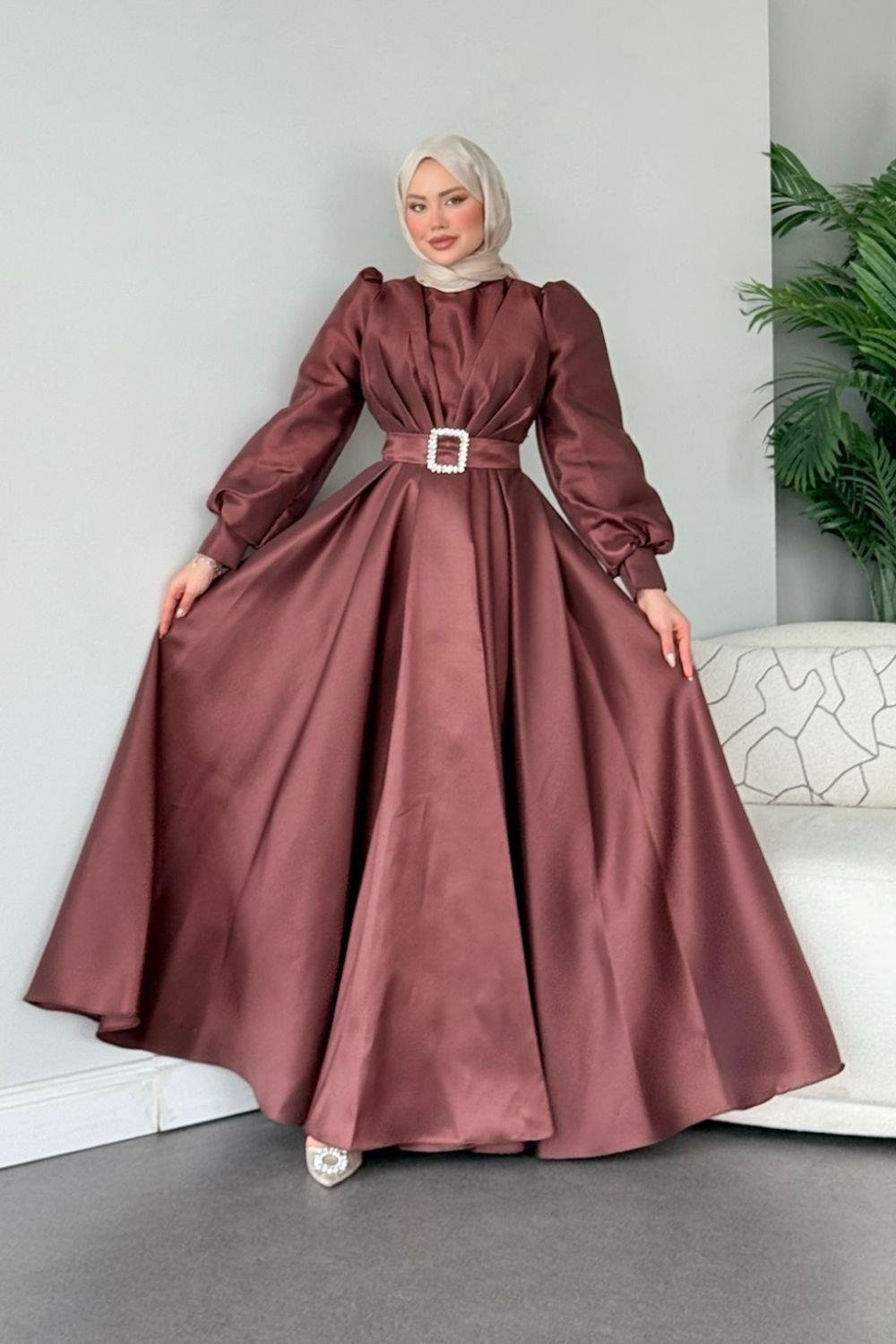 Prenses Abiye Kahverengi 45290 