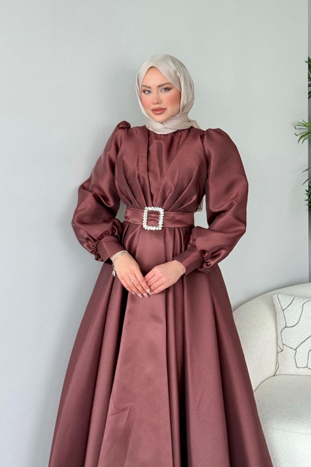 Prenses Abiye Kahverengi 45290 