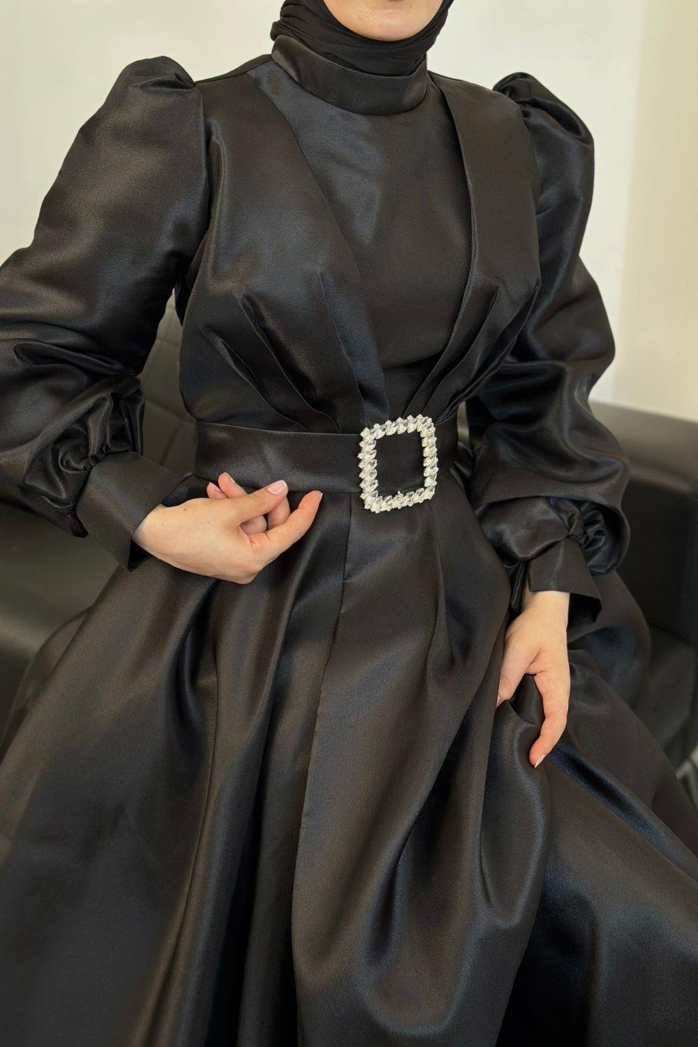 فستان سهرة الأميرة أسود 45290 