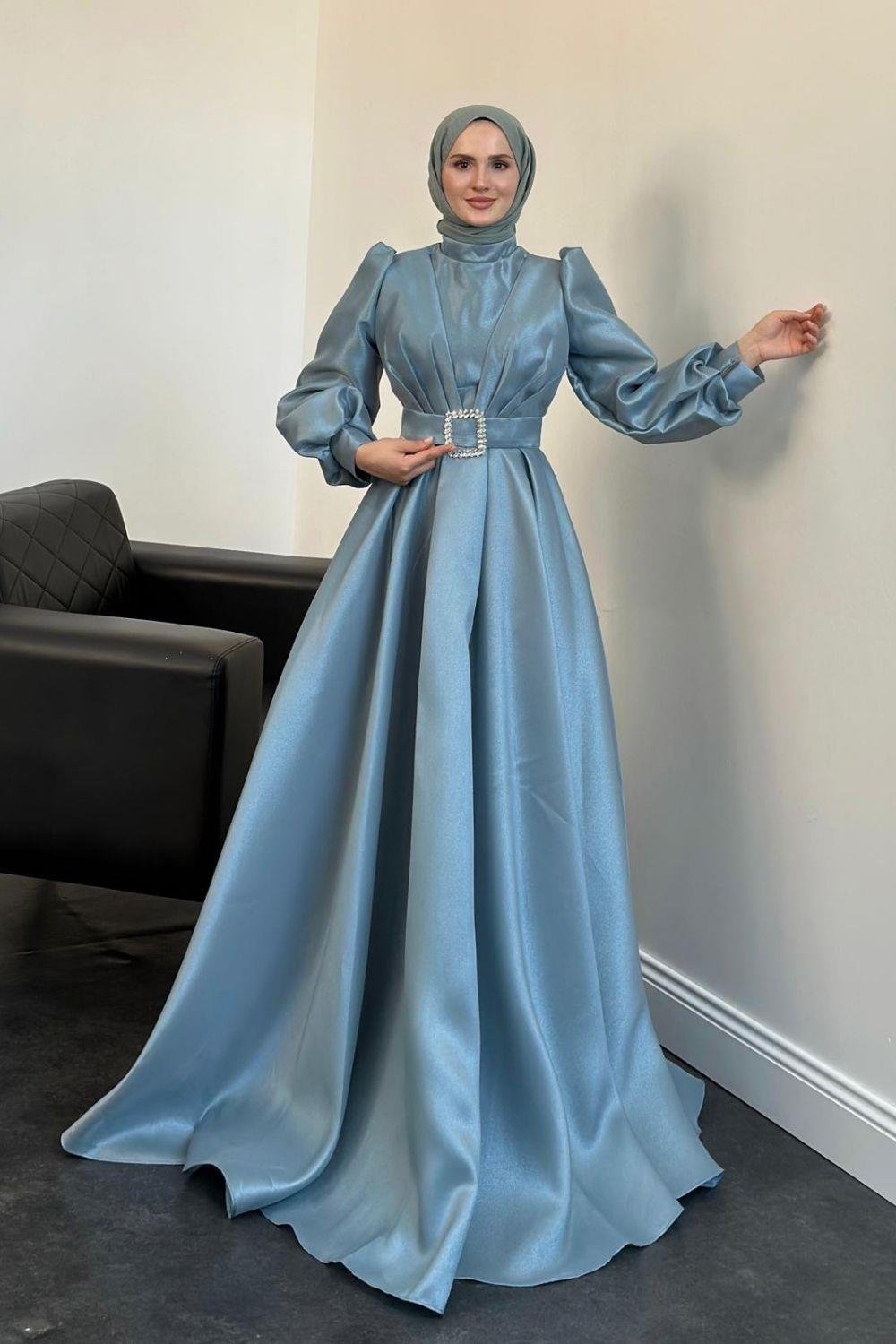 Prenses Abiye Turkuaz 45290 