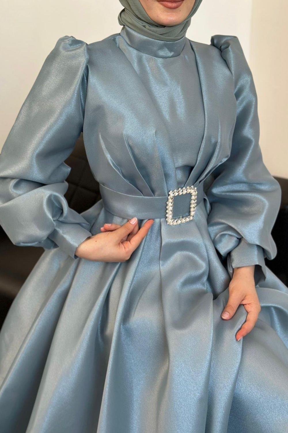 Prenses Abiye Turkuaz 45290 