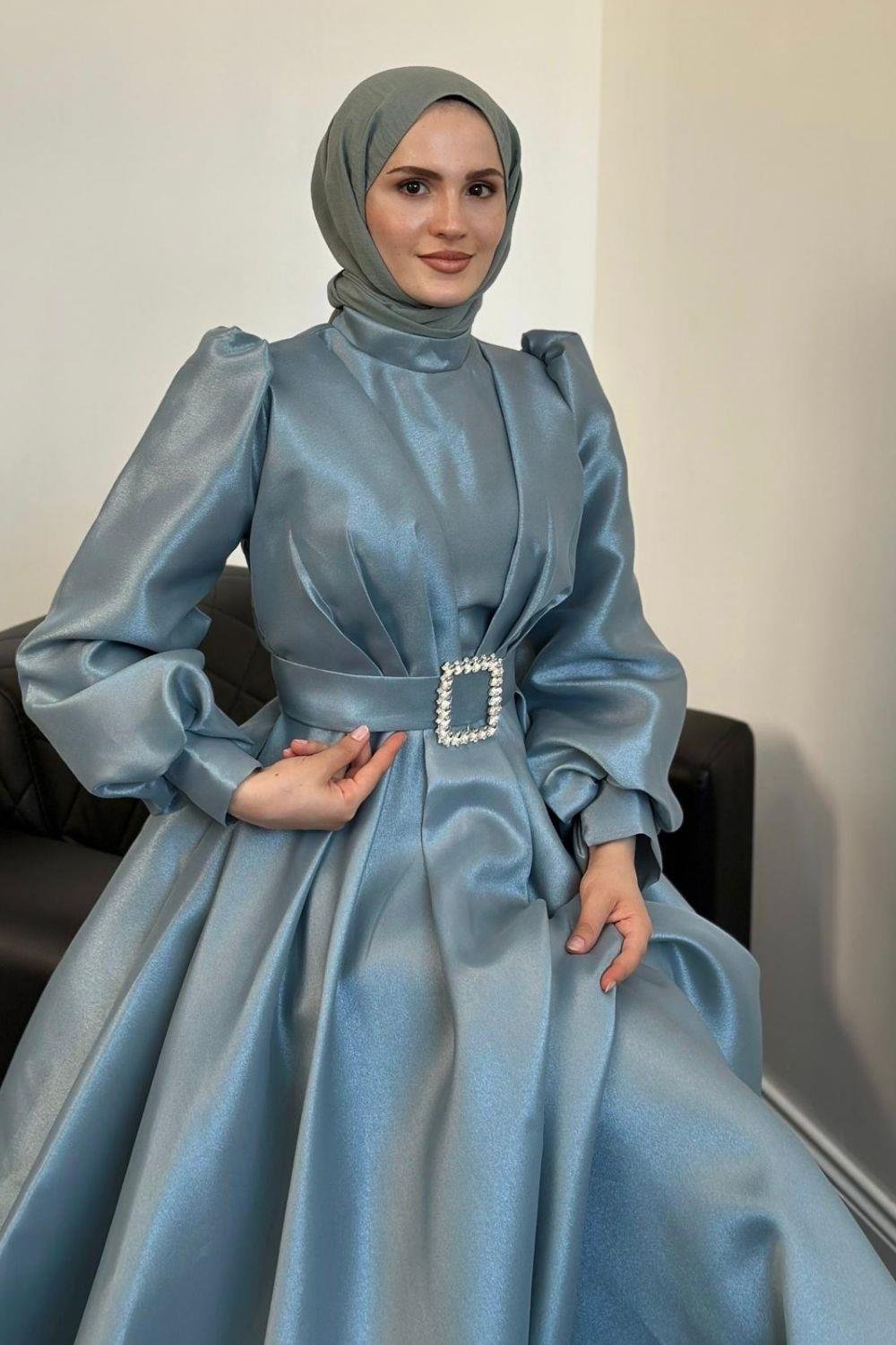 Prenses Abiye Turkuaz 45290 