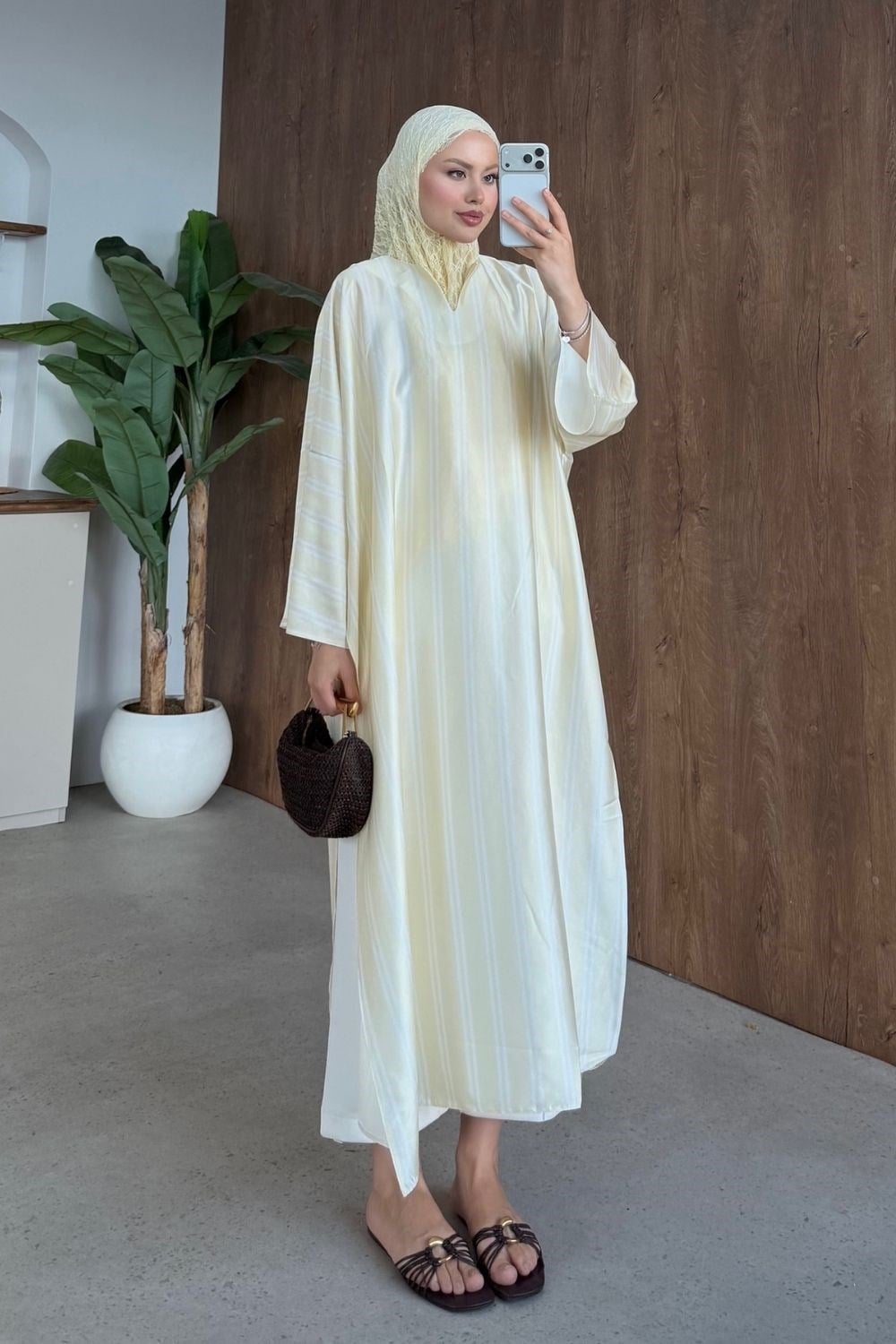 Vibe Çizgili Tunik Sarı 4536 