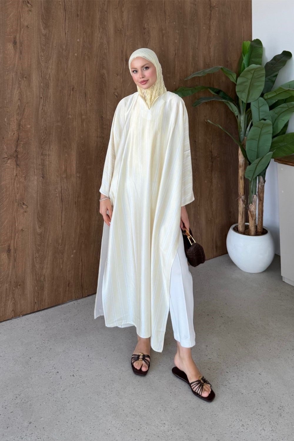 Vibe Çizgili Tunik Sarı 4536 