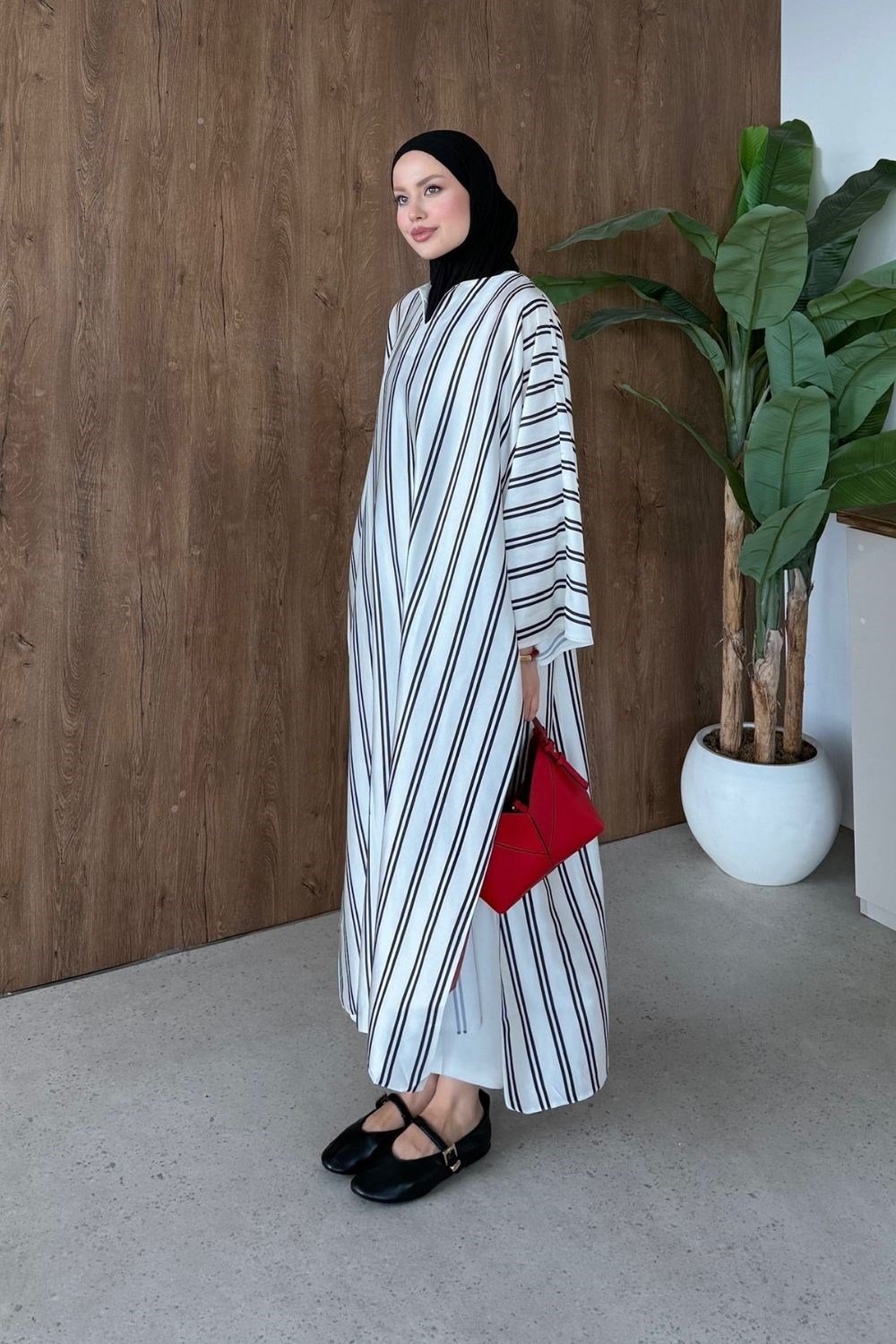 Vibe Çizgili Tunik Siyah 4536 