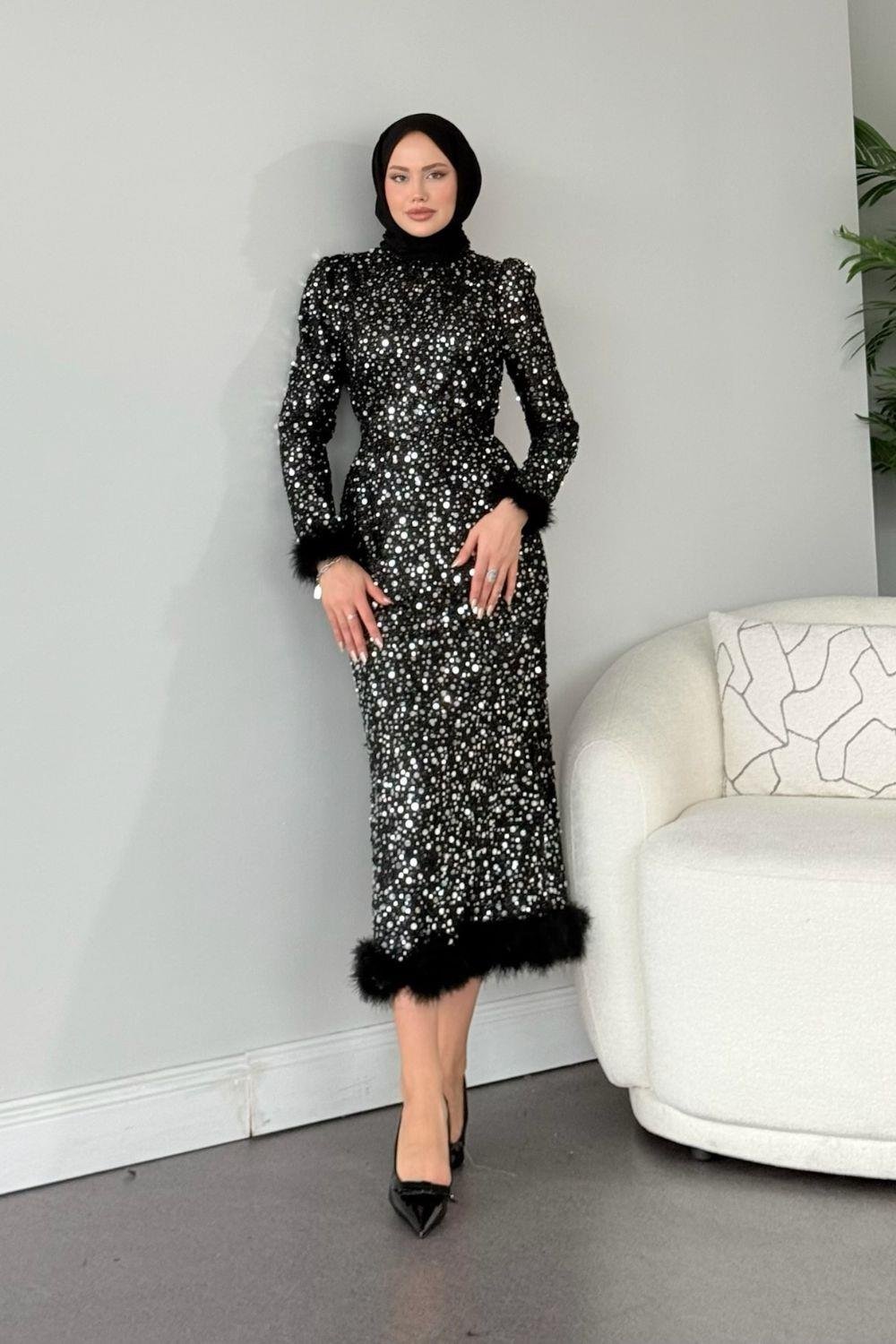 Payet Midi Abiye Gri 45400 