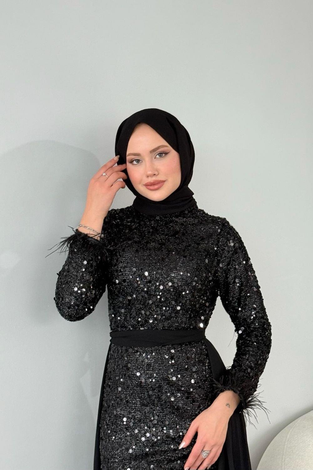 Papatya Abiye Siyah 4555 