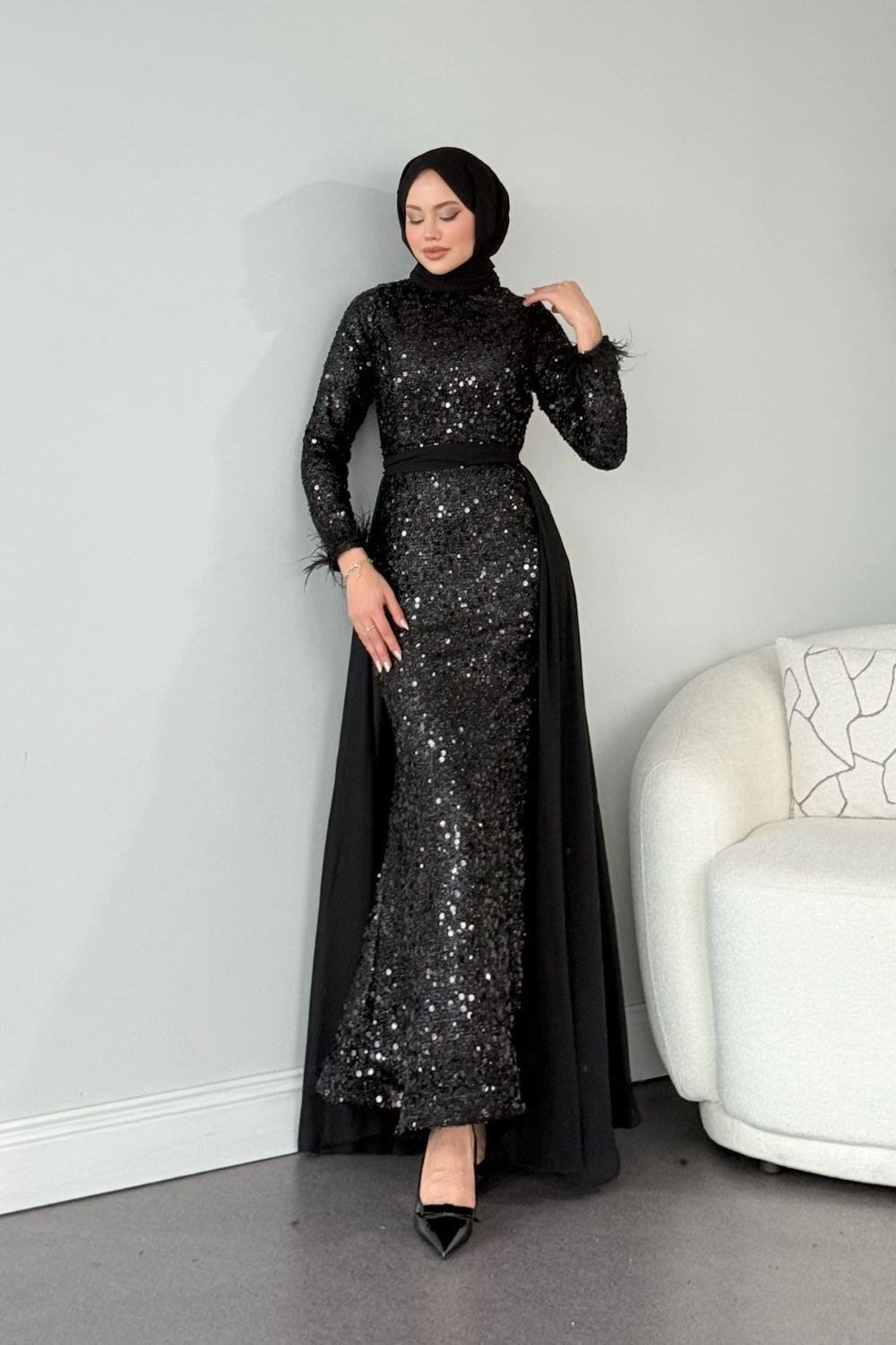 Papatya Abiye Siyah 4555 