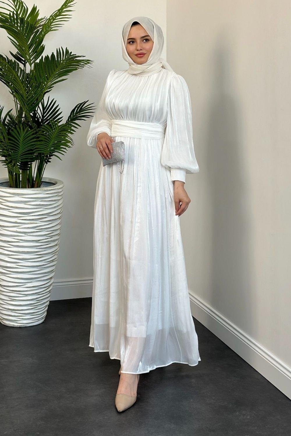 Hailey Janjan Abiye Beyaz 4564 