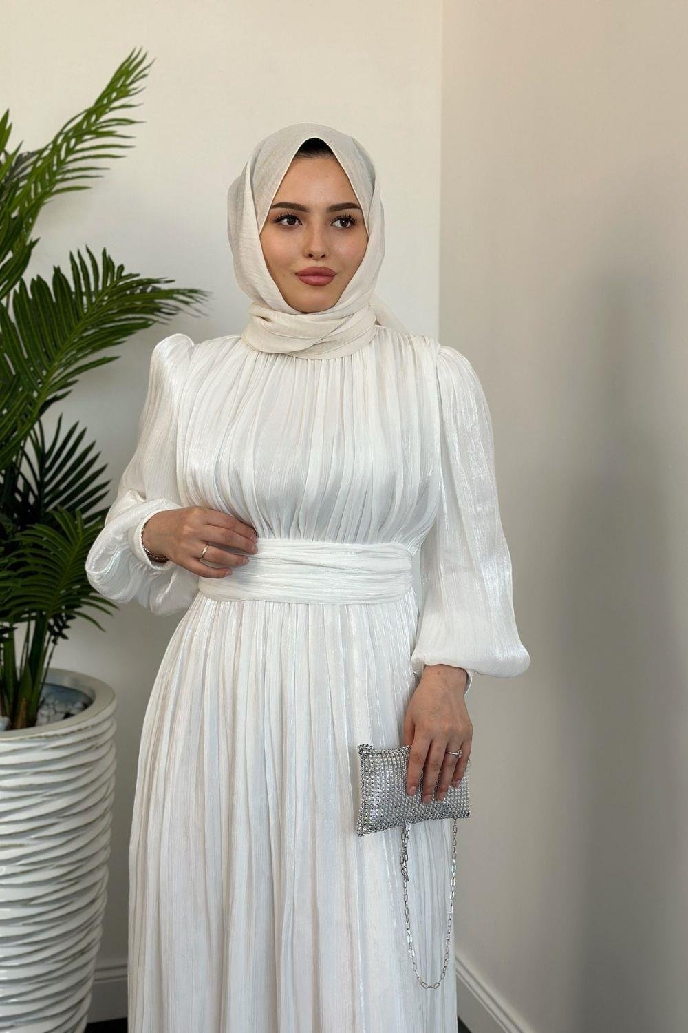 Hailey Janjan Abiye Beyaz 4564 