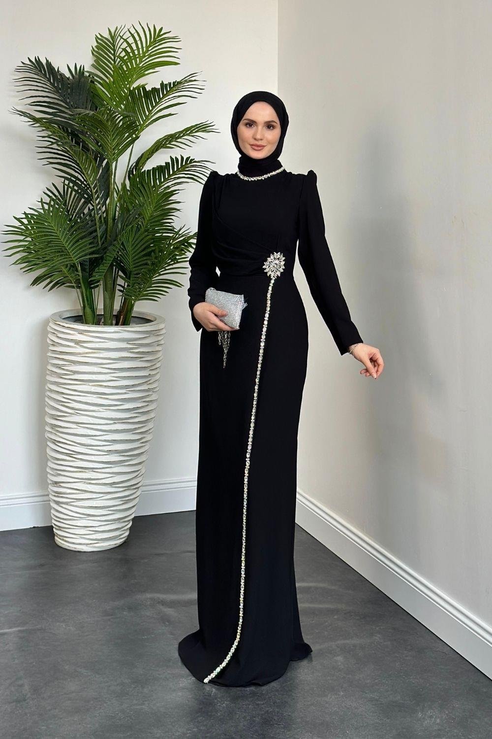 Kar Taneli Abiye Siyah 4602 