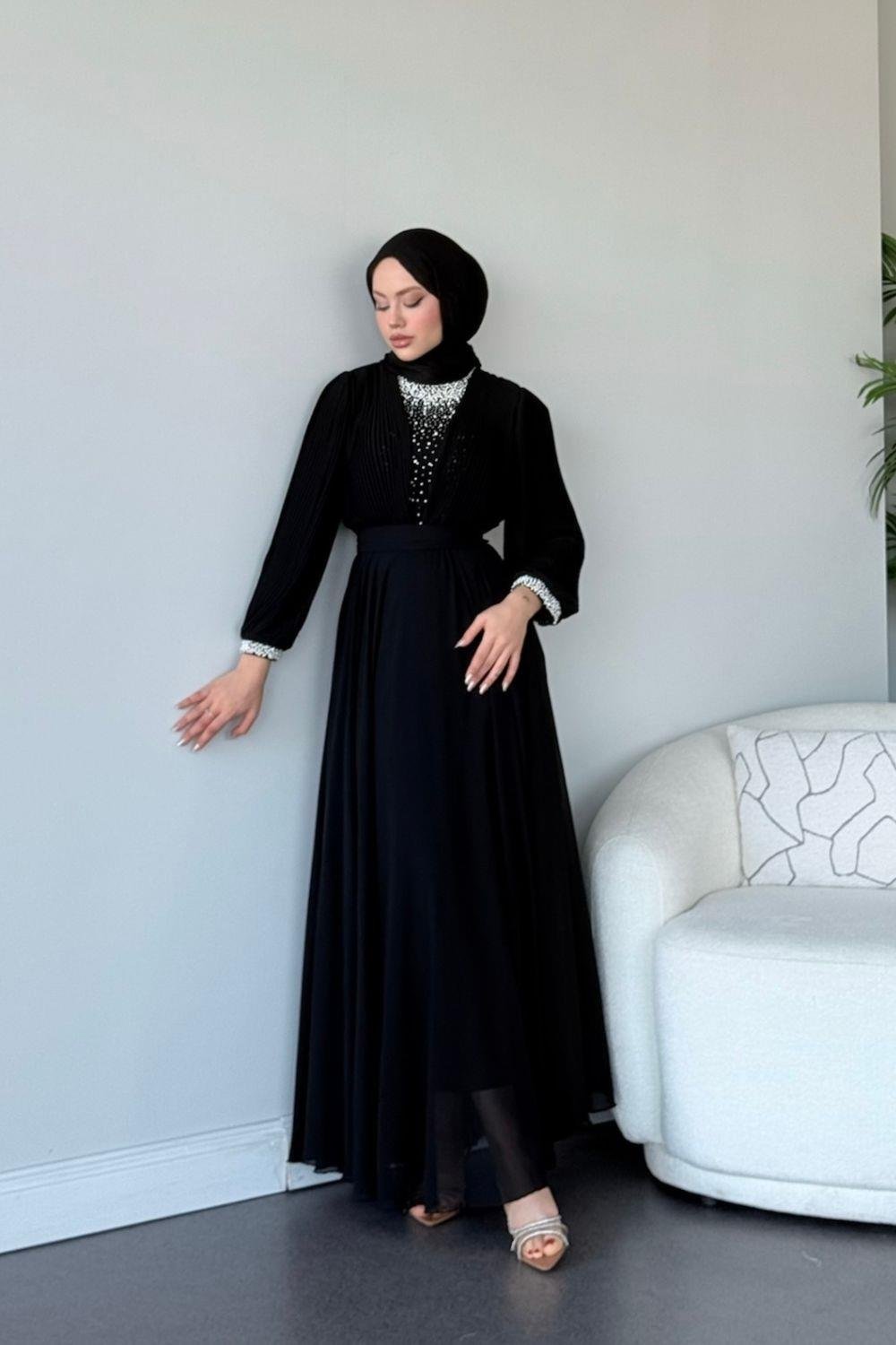 Buse Abiye Siyah 4620 