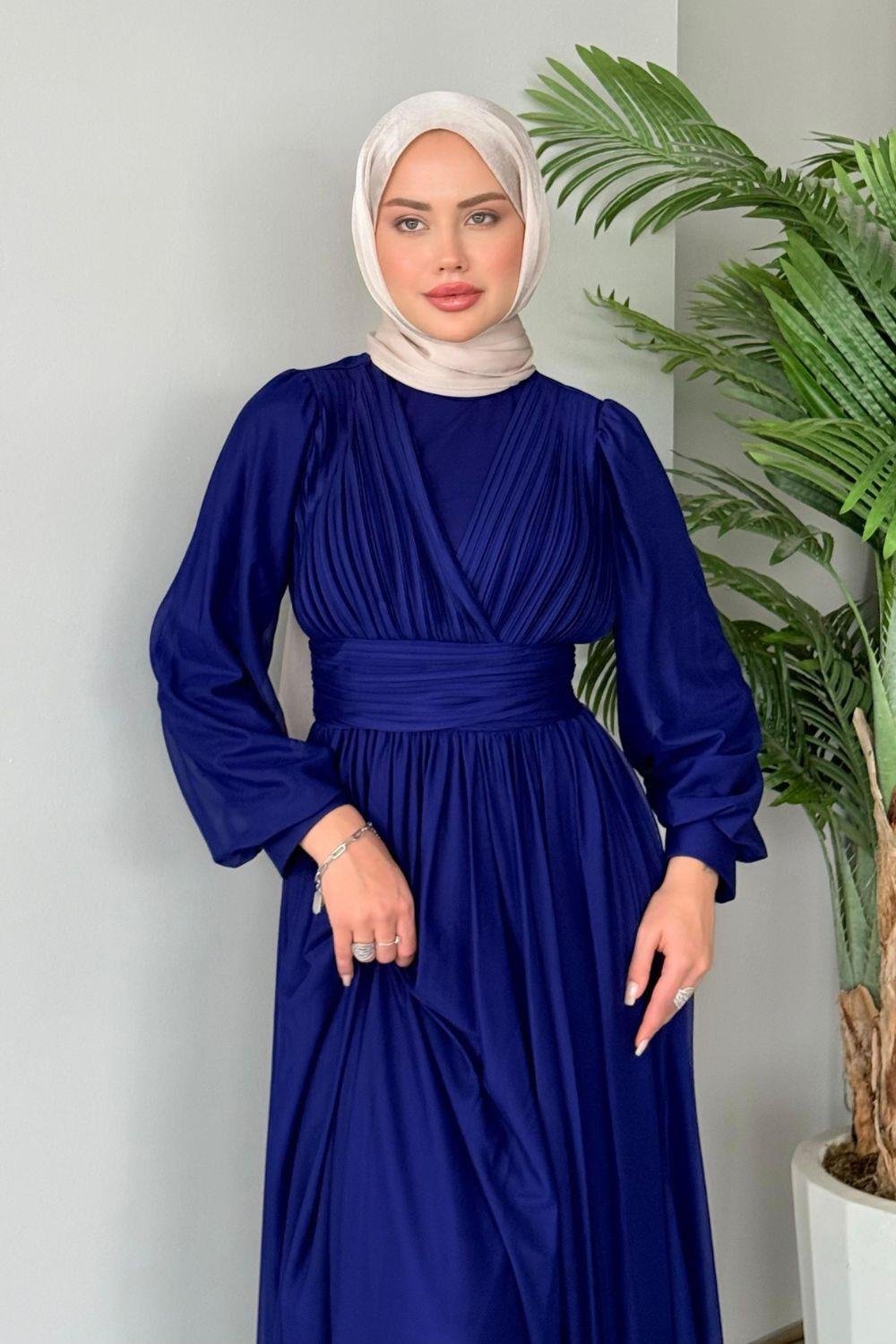 Doğa Tül Abiye Saks 4632 