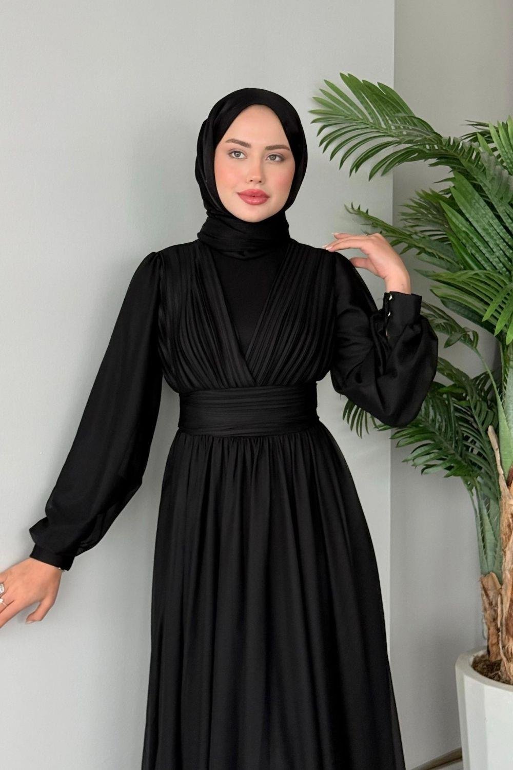 Doğa Tül Abiye Siyah 4632 