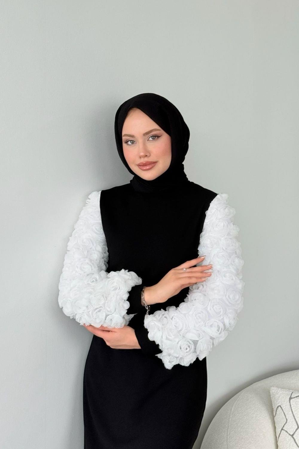 Kolu Güllü Abiye Beyaz 46600 