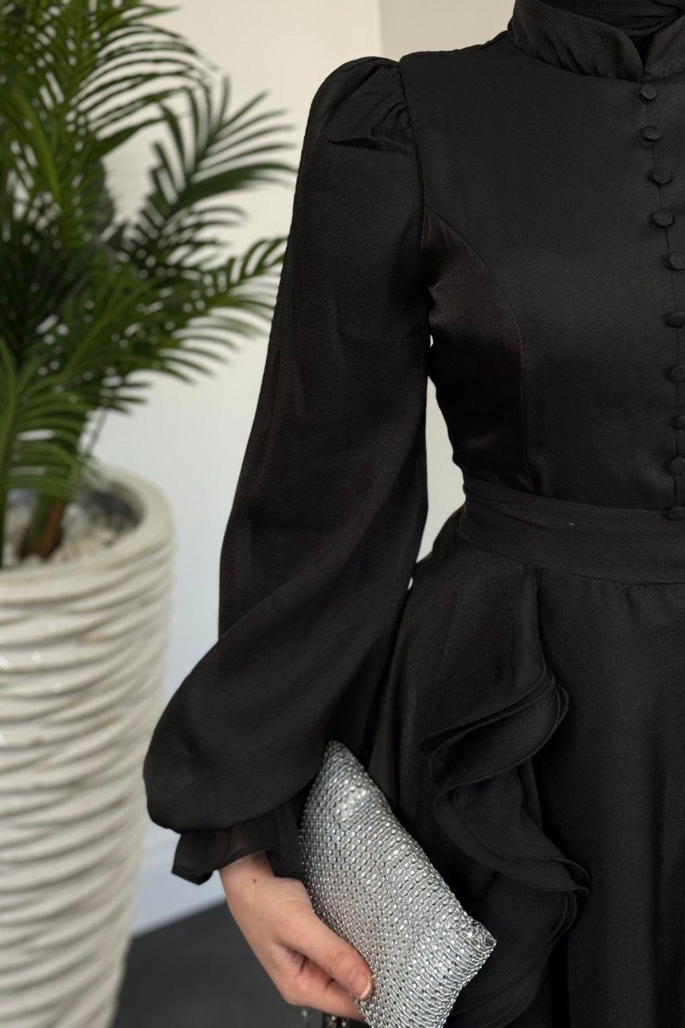 Samira Janjan Abiye Siyah 4683 