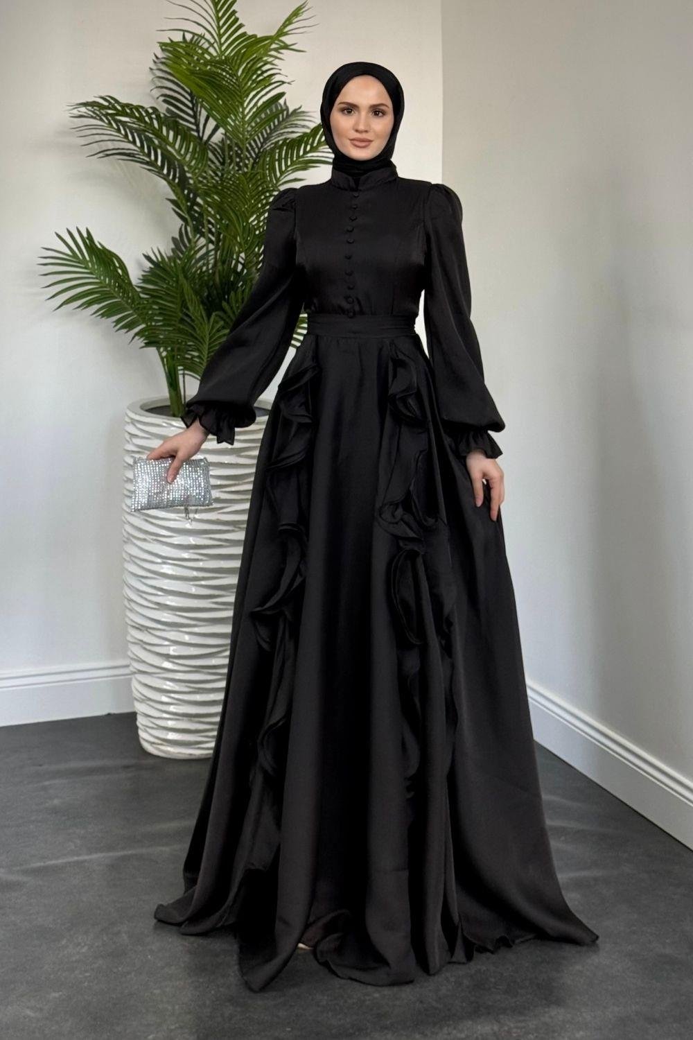 Samira Janjan Abiye Siyah 4683 