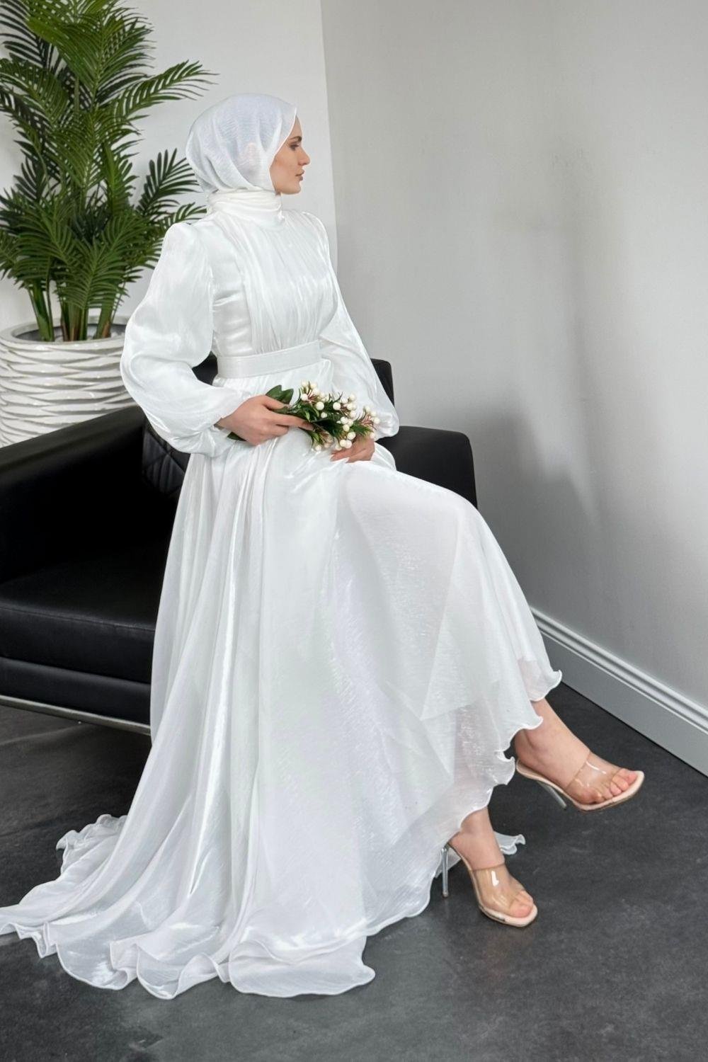 Elmas Janjan Abiye Beyaz 4728 