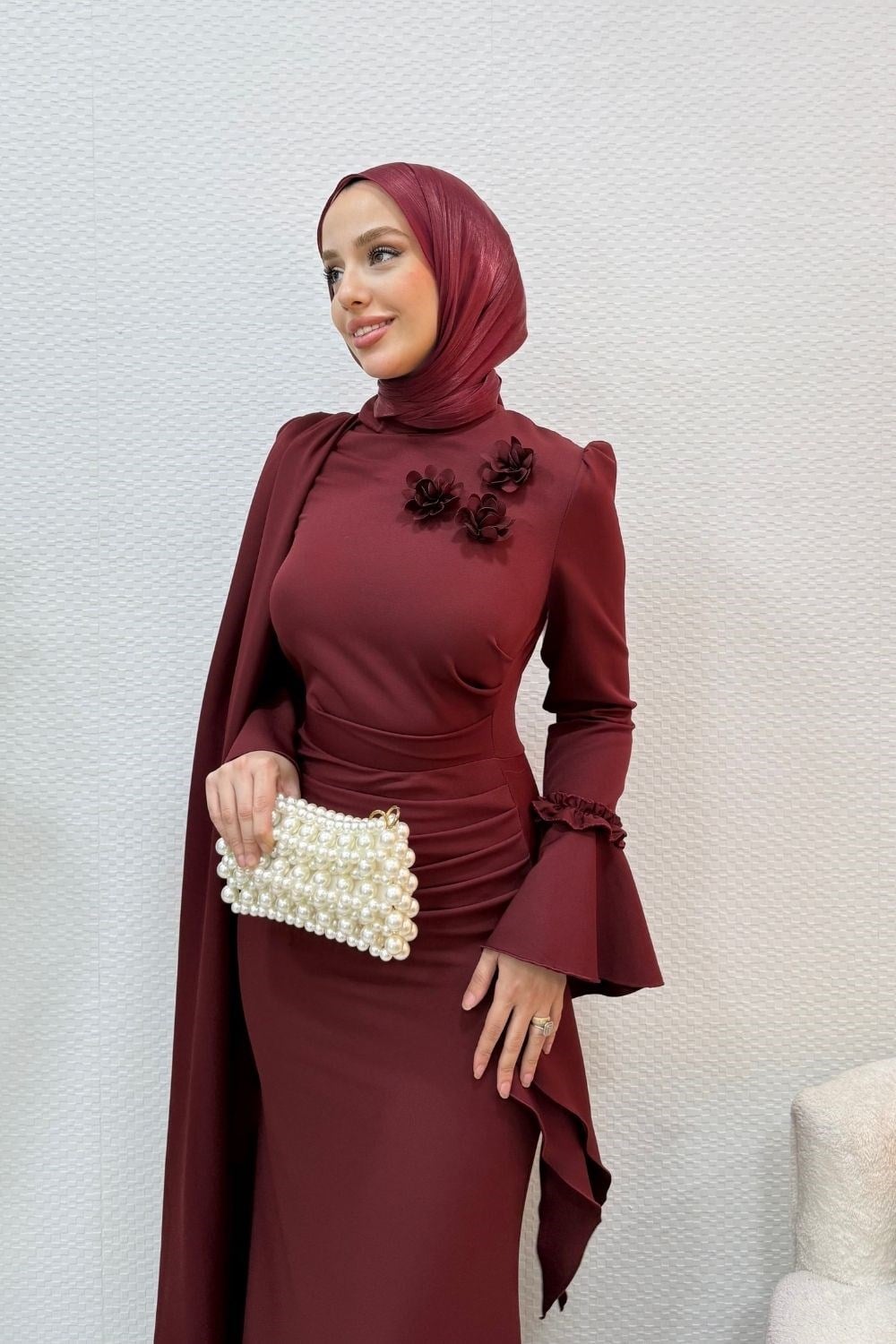 Dabıl Güllü Abiye Bordo 475100 