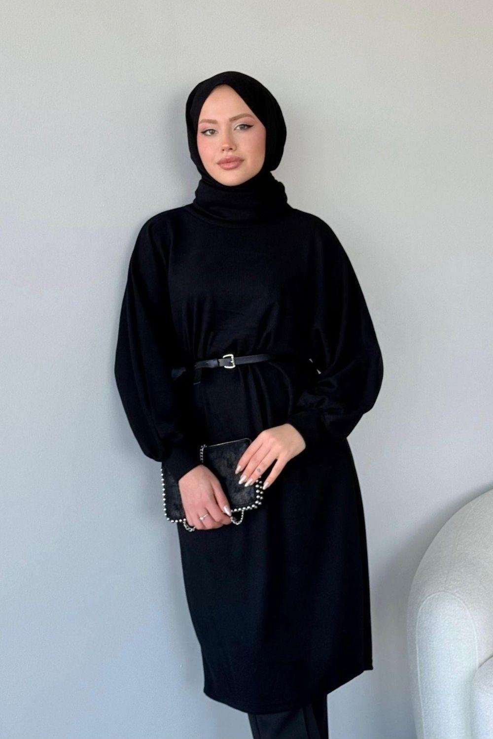 Hadra Kemerli Tunik Siyah 48670 