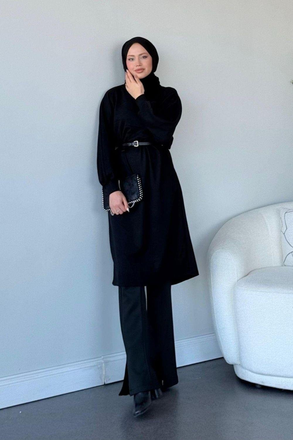 Hadra Kemerli Tunik Siyah 48670 