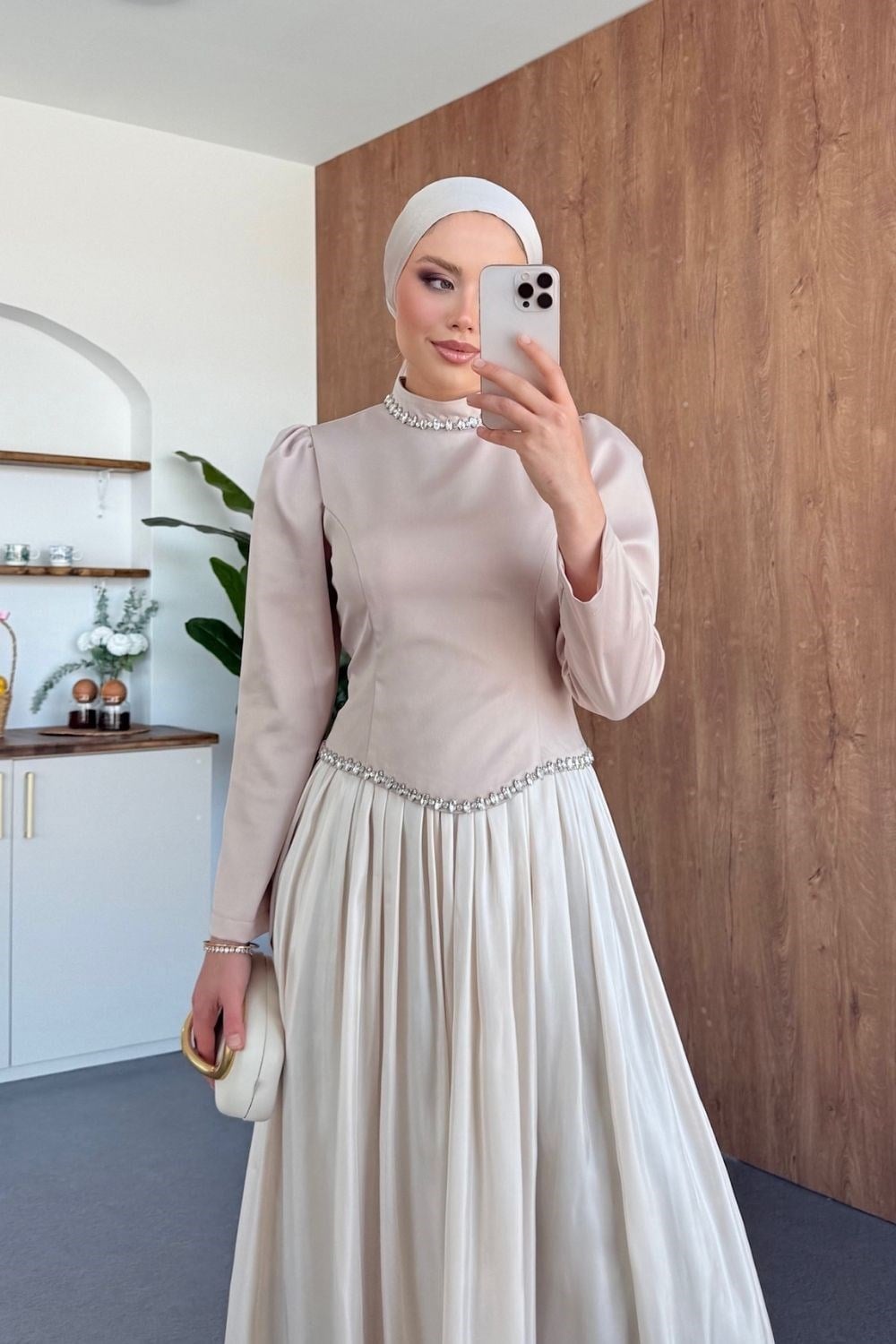 Roxana Taşlı Abiye Bej 4871 