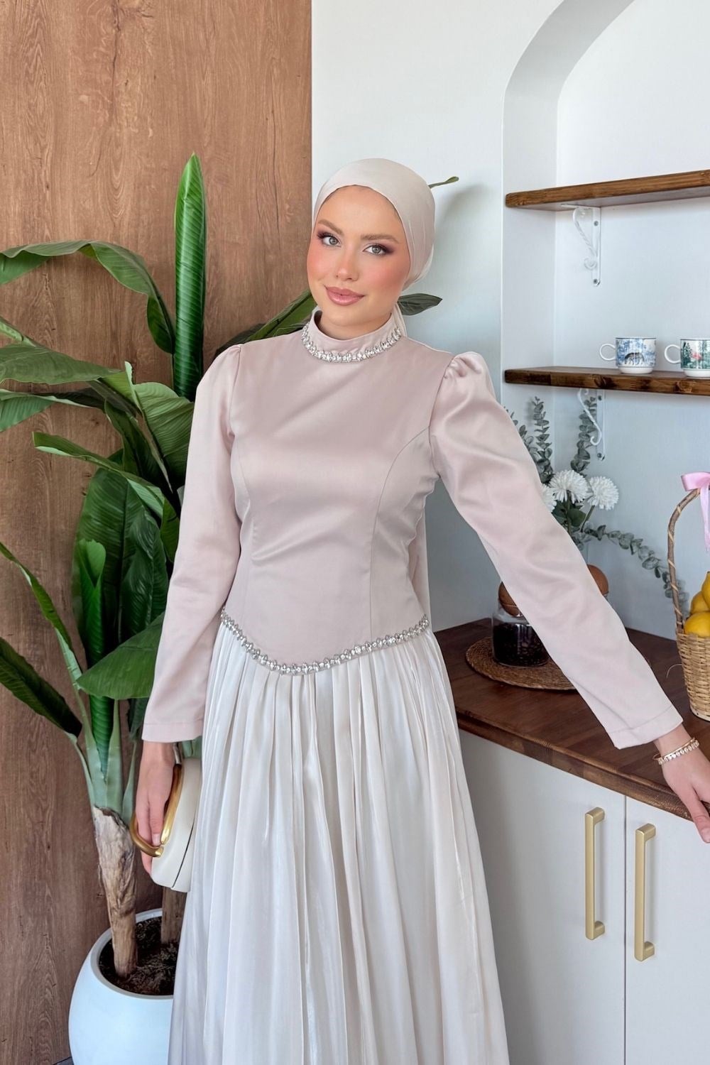 Roxana Taşlı Abiye Bej 4871 