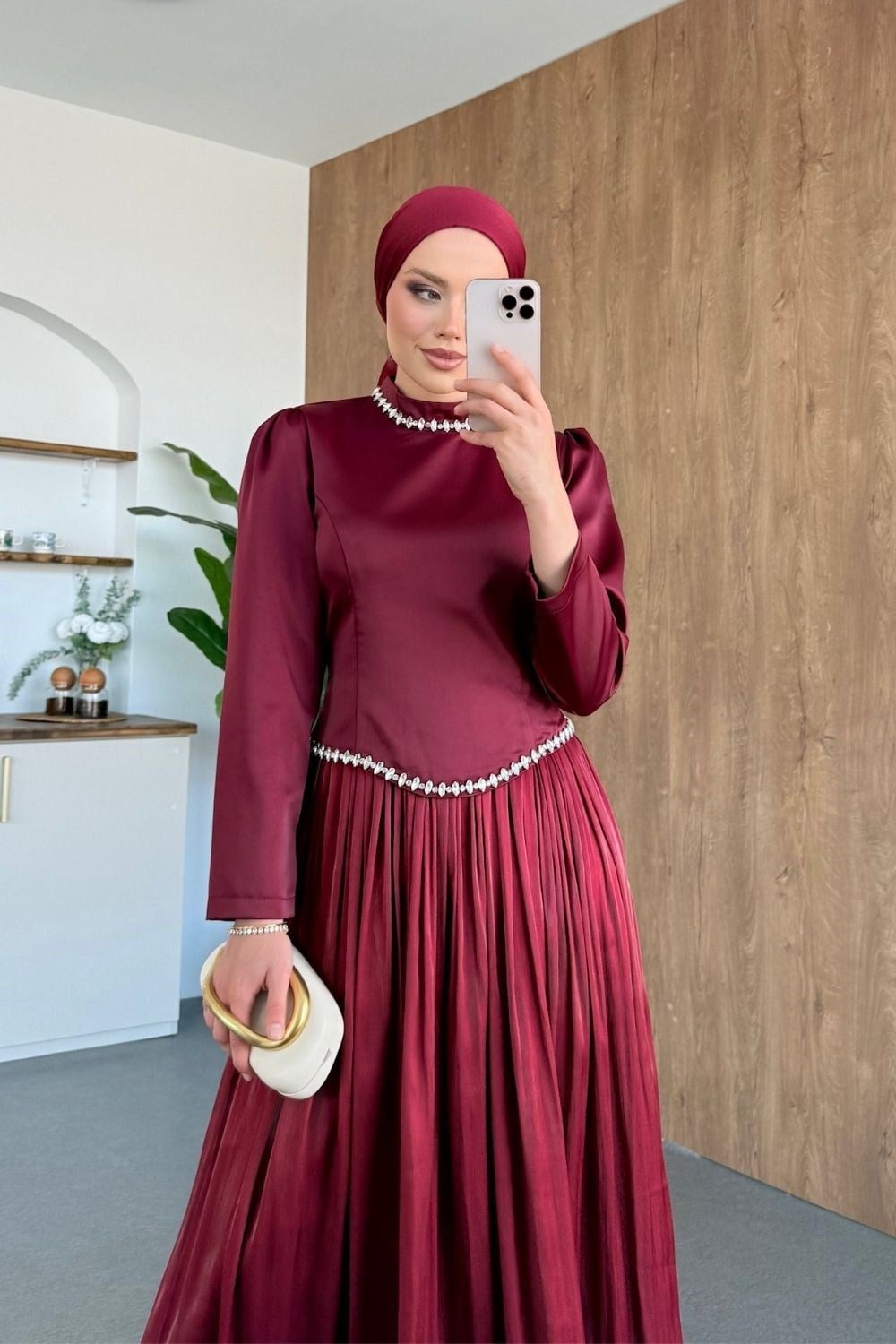 Roxana Taşlı Abiye Bordo 4871 