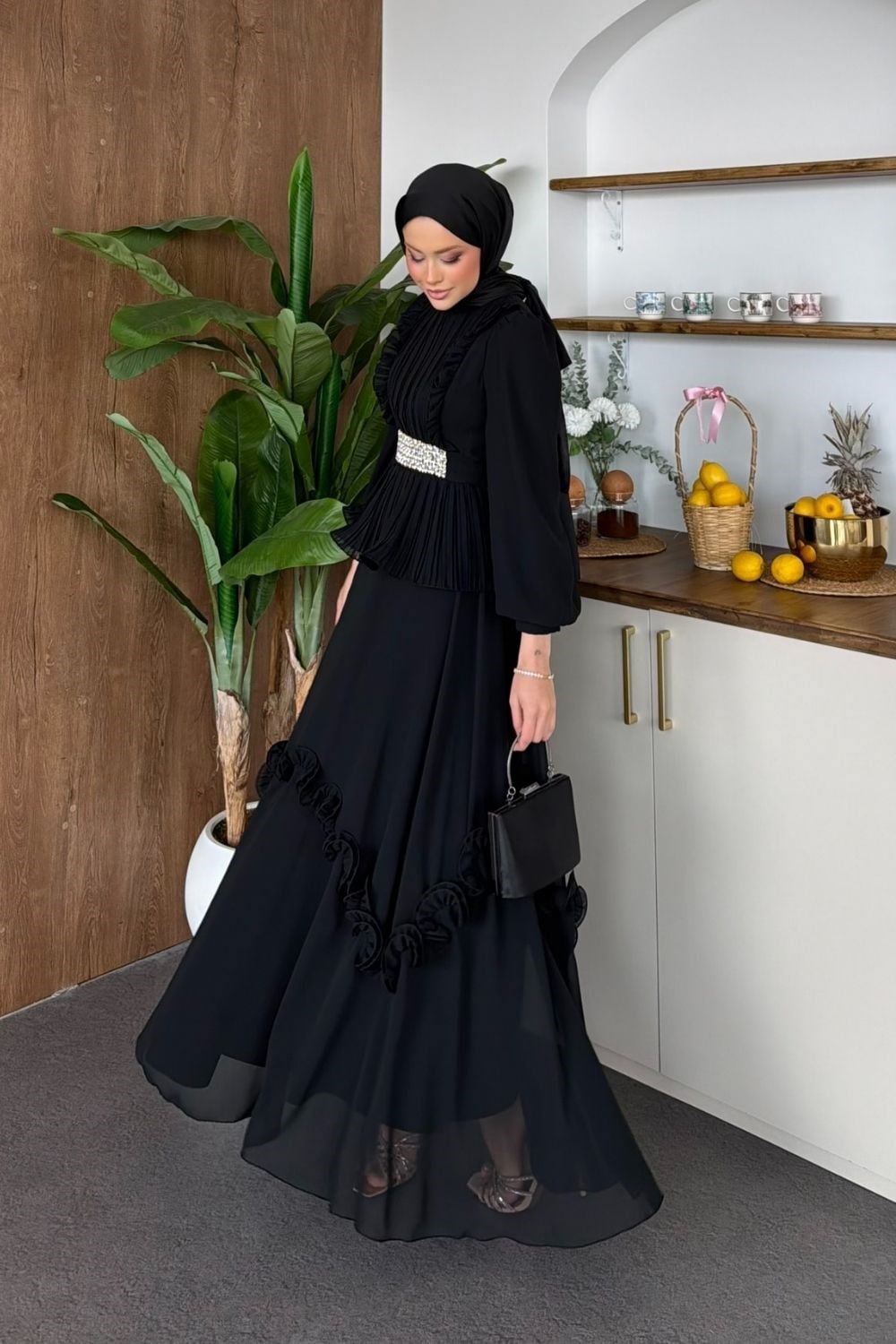 Vaveyla Abiye Siyah 4881 